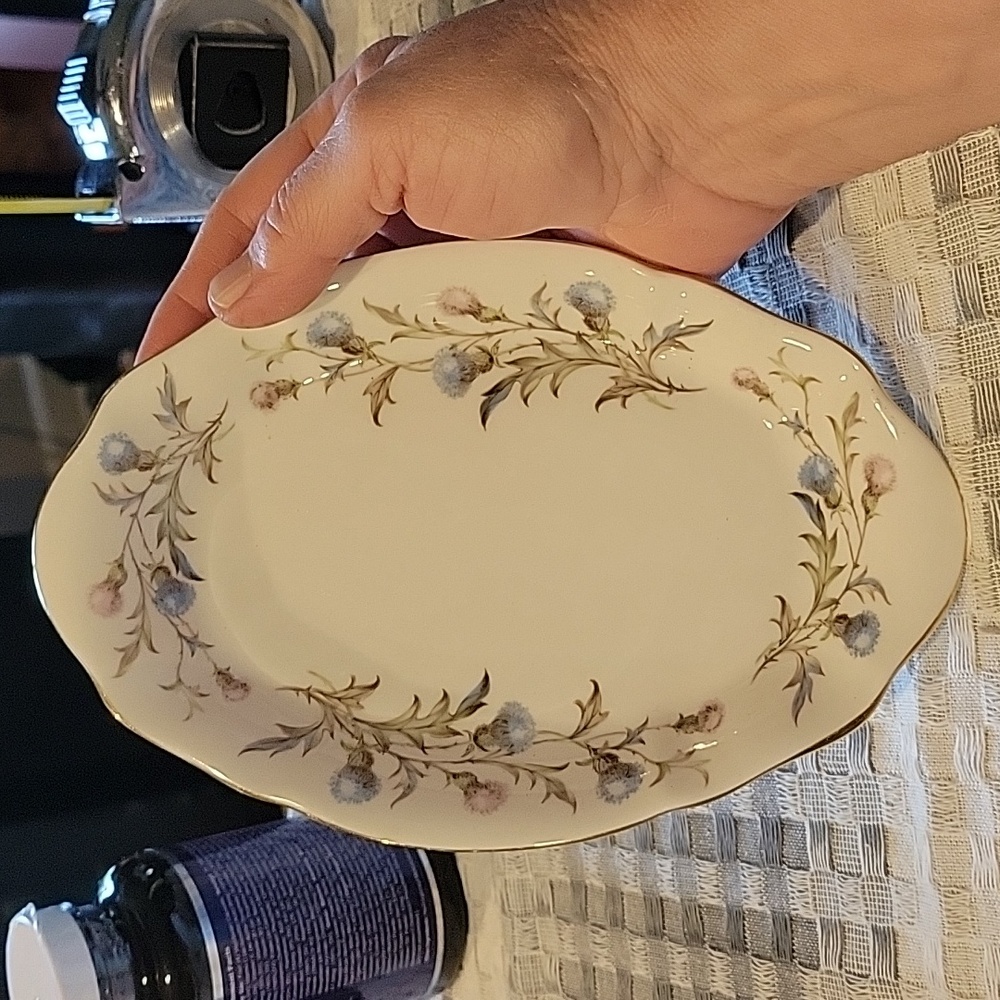 Royal Albert Brigadoon Bone China trinket dish,thistle print,Scotch